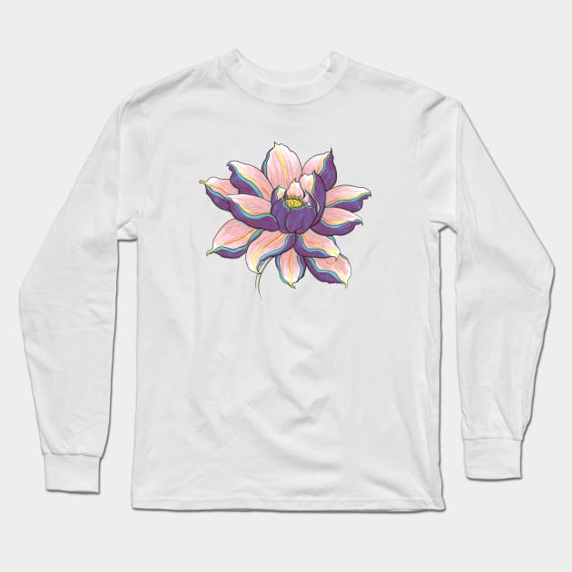 Violet Lotus Long Sleeve T-Shirt by runcatrun